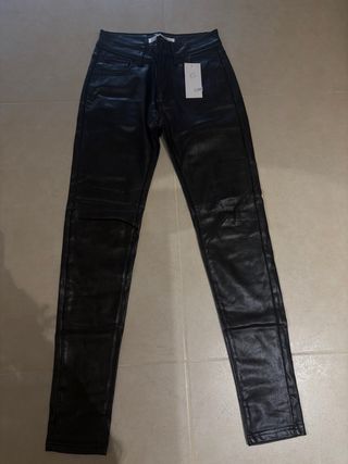 Pantaloni ecopelle neri XS