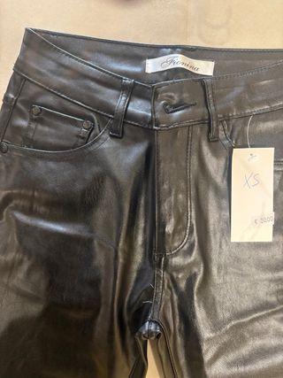 Pantaloni ecopelle neri XS