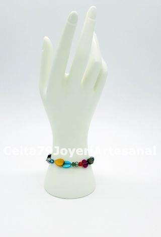 Pulsera Nácar Multicolor Diseño Artesanal