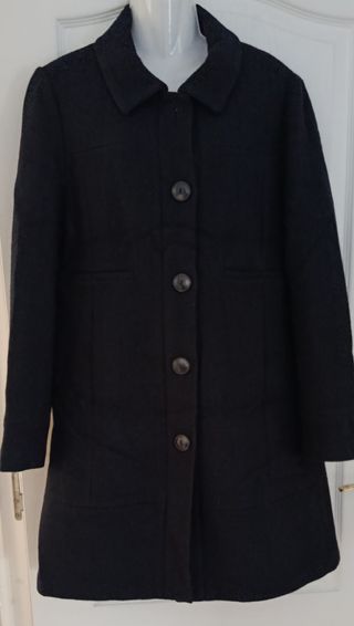 Abrigo negro con lana Sfera Talla XL