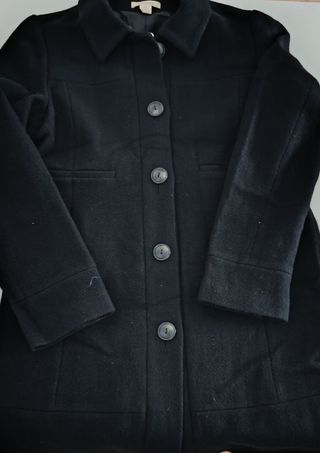 Abrigo negro con lana Sfera Talla XL