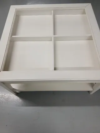 Mesa centro cristal madera Ikea Liatorp