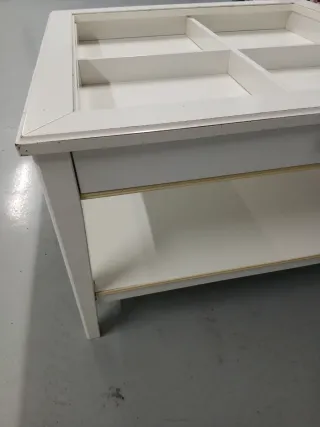 Mesa centro cristal madera Ikea Liatorp