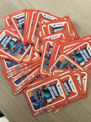 Lote 60 sobres cromos Lilo & Stitch Carrefour