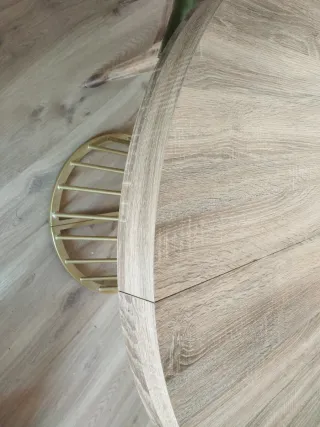 Mesa redonda extensible madera y metal