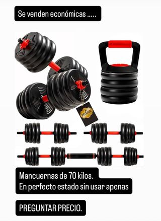 Mancuernas y pesa rusa 70 kg