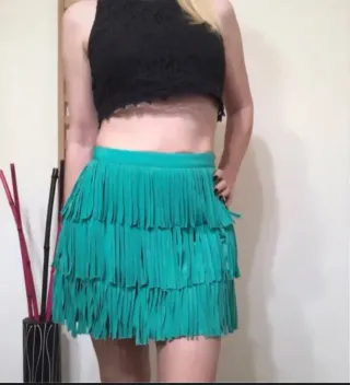 Minifalda Zara Verde