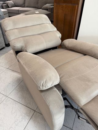 Sofá Relax Manual Tela Beige