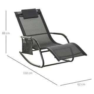 Sedia a dondolo per esterno 150x62x88 cm