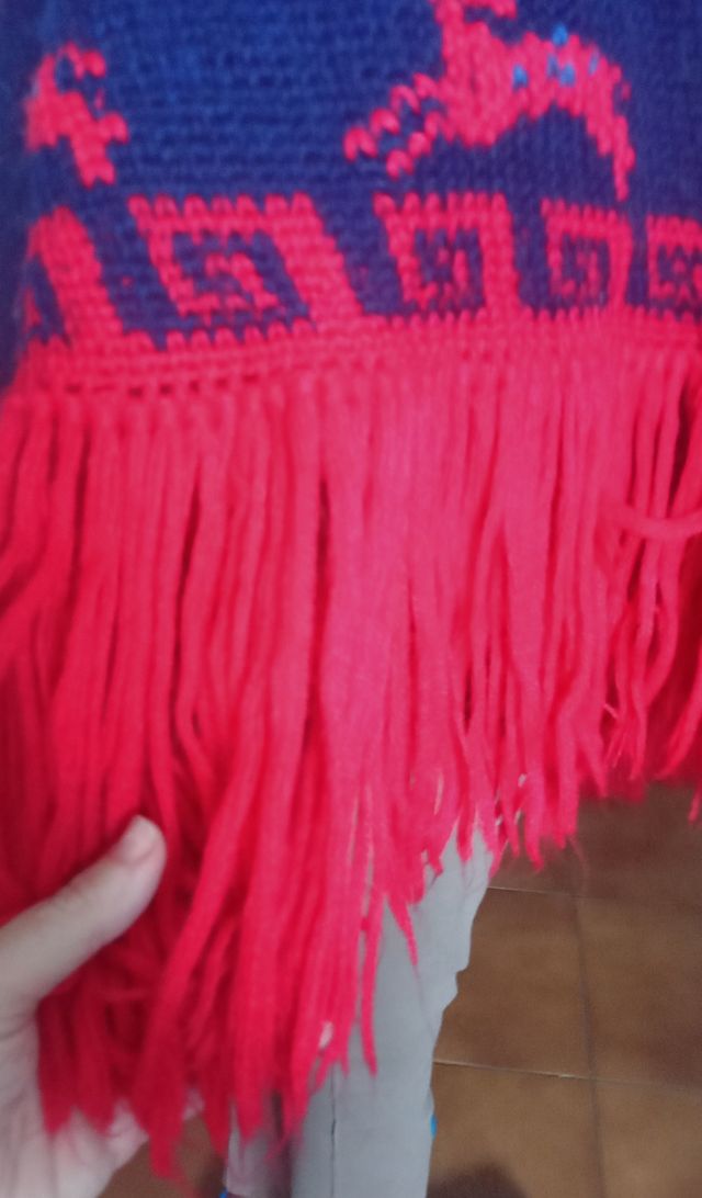 Poncho 100% Lana. Hecho a Mano. Vintage. Artesanía