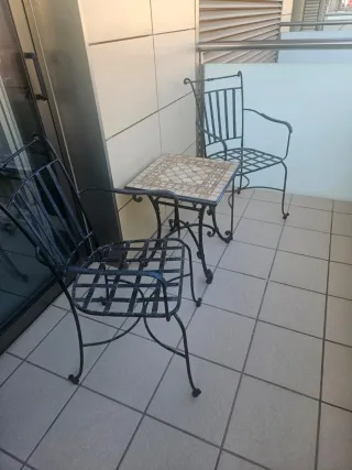 Conjunto Terraza Mesa y 2 Sillas Metal