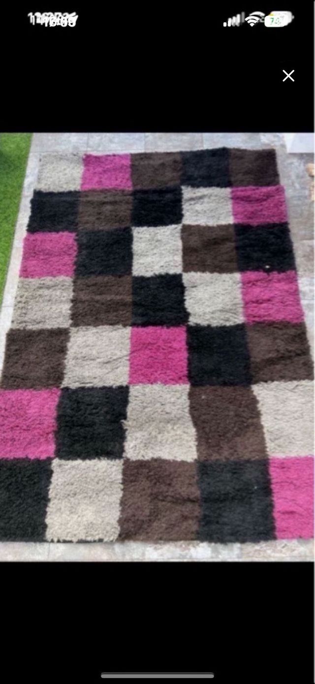 Alfombra de tela a cuadros