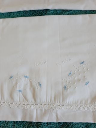 Juego Sábana y Almohada Cuna Blanco