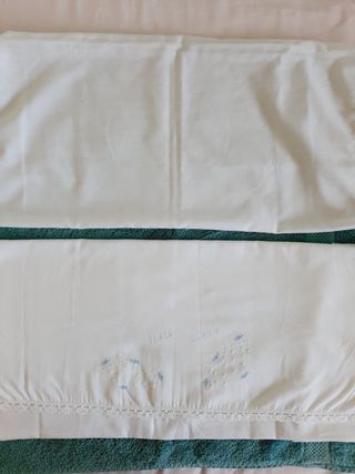 Juego Sábana y Almohada Cuna Blanco
