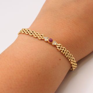 Pulsera Oro 18K, Tipo Cartier, 8.71gr, 20cm