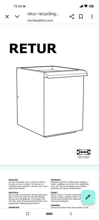 4 Cubos Reciclaje Ikea RETUR Blancos