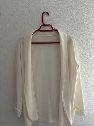 Traje de chaqueta blanco mujer