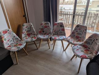 Seis sillas Patchwork seminuevas