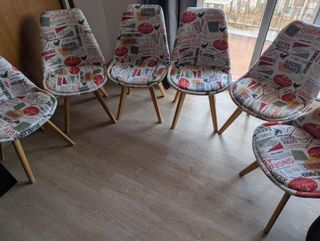 Seis sillas Patchwork seminuevas
