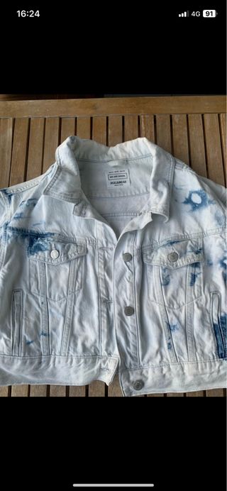 Cazadora vaquera azul cielo y2k vintage