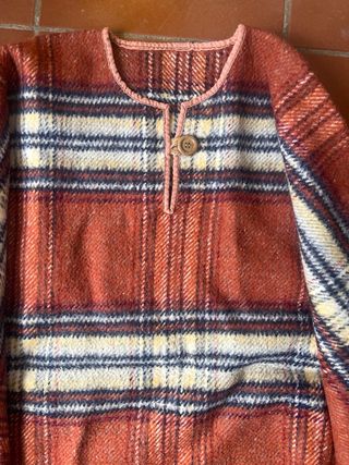Poncho de lana a cuadros grande “especial frío”