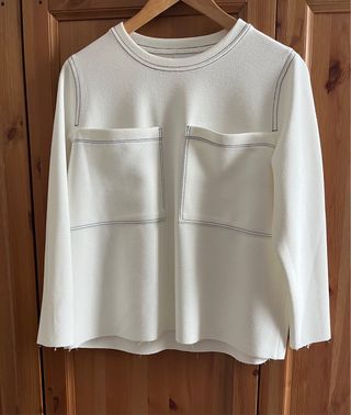 Bimba y Lola Camiseta Blanca Bolsillos