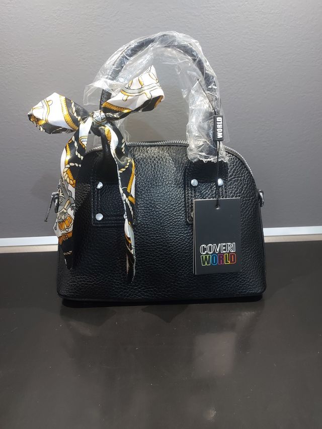 Borsetta Coveri World nera con foulard