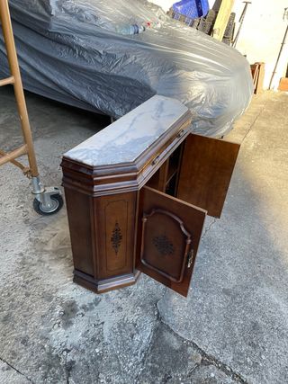 Mueble vintage madera y mármol