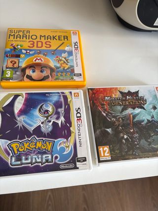 Lote 3 juegos Nintendo 3DS: Mario Maker, Pokémon 