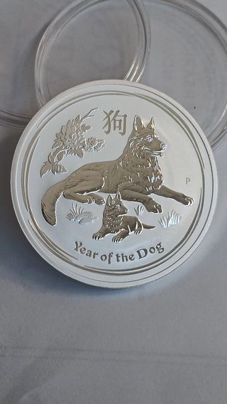 Moeda Prata 1oz Ano do Cão 2018 999%