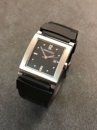 Reloj Springfield Hombre Calendario Negro/Plata