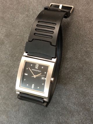 Reloj Springfield Hombre Calendario Negro/Plata