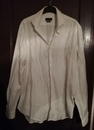 Camisa Zara Blanca Manga Larga