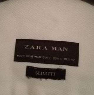 Camisa Zara Blanca Manga Larga