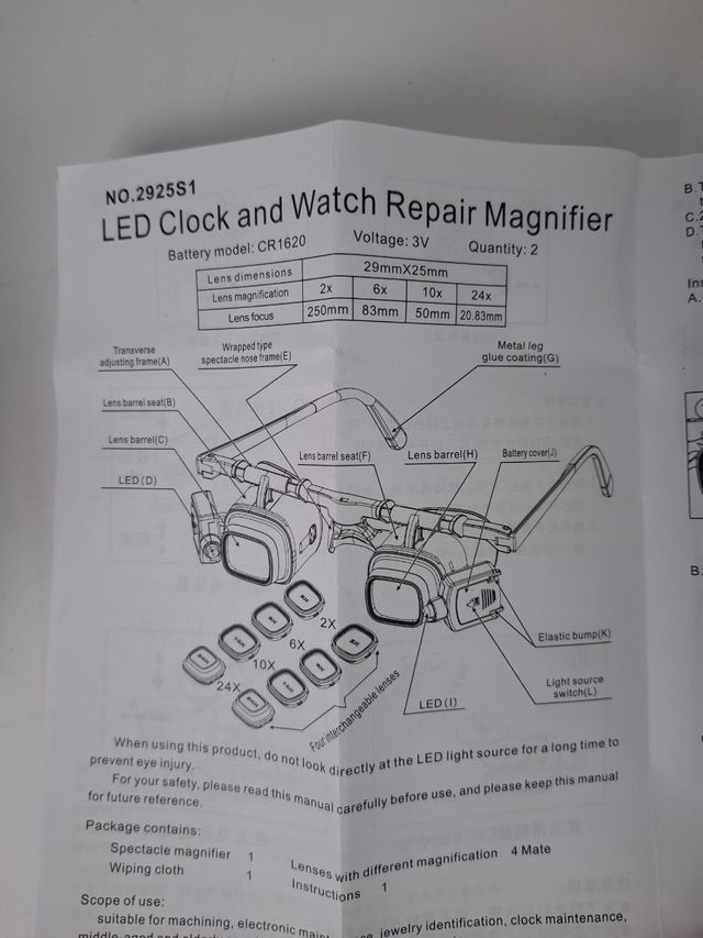 Lupa LED para Reparación de Relojes