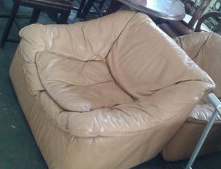 Coppia poltrone vintage pelle cognac