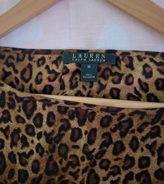 Polo Ralph Lauren Blusa Animal Print Manga Larga