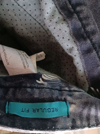 Pantalone fantasia floreale blu e bianco