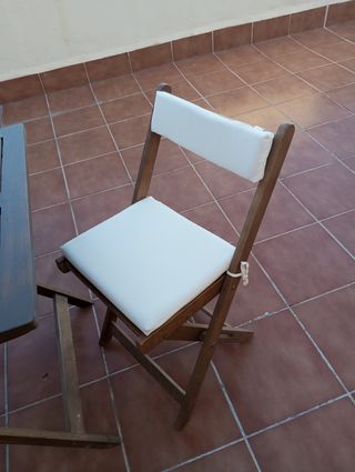 Mesa y 2 Sillas de Jardín Madera