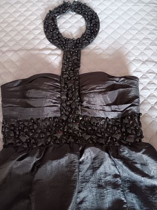 Vestido negro pedrería fiesta/boda