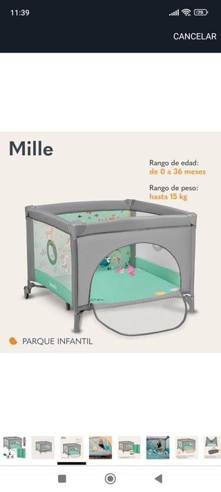 Parque cuna Mille sin estrenar