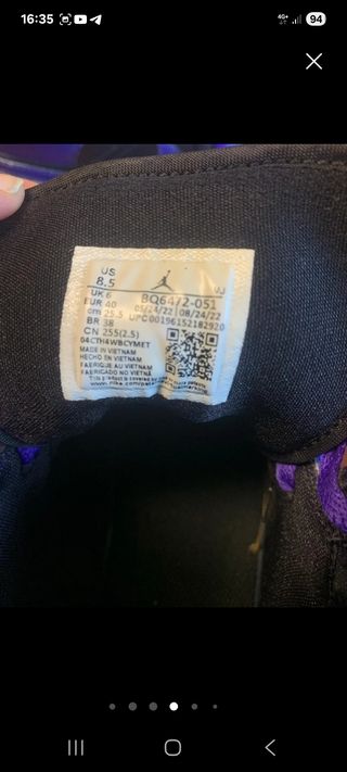 Nike Air Jordan Viola e Nero Tg 40