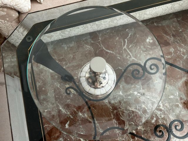 Tartera de cristal y metal