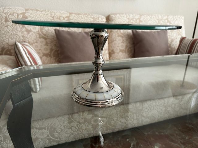 Tartera de cristal y metal