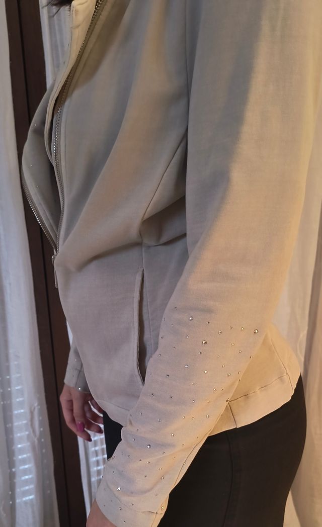 Giacca blazer Gas felpa garzata beige M