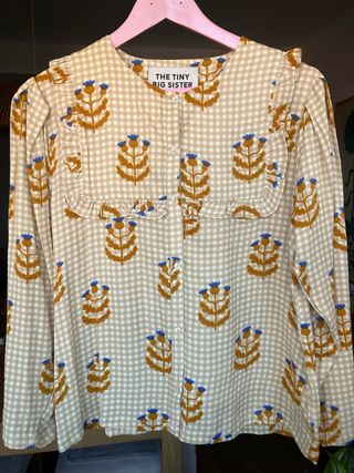 Blusa Tiny Big Sister cuadros flor