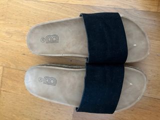 Sandalias plataforma negras y beige talla 36