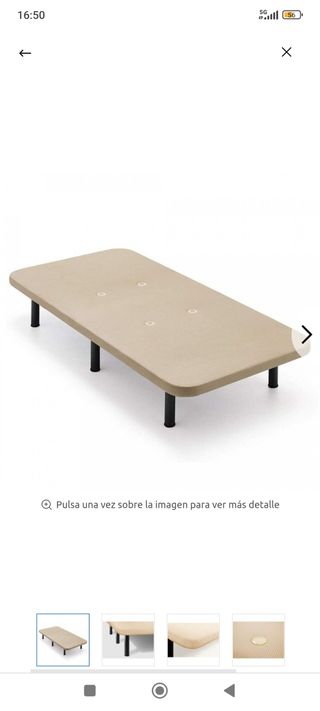 Base tapizada 90cm beige