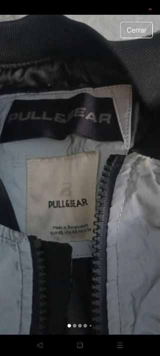 Chaqueta bomber Pull and Bear gris talla XS