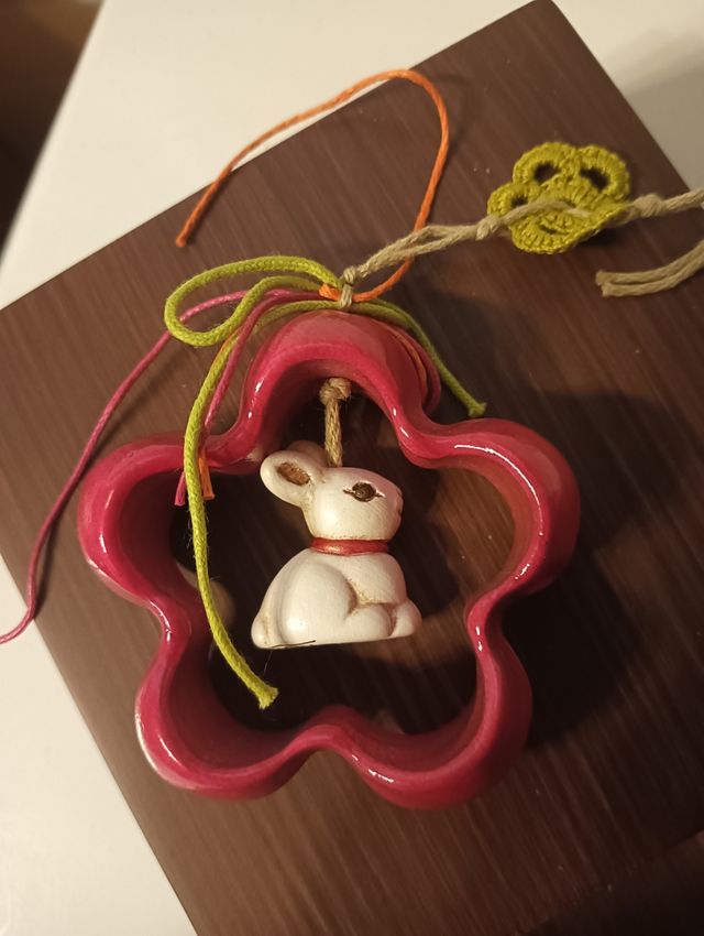 Addobbo Thun coniglio fiore rosa